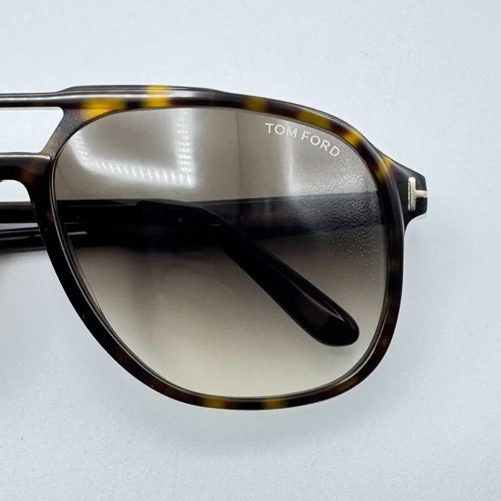 Tom Ford Sunglasses Raoul TF753 52K Havana Aviator Frame Gradient Lens 62-14-140